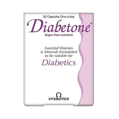 Vitabiotics Diabetone 30 Capsules مكمل غذائي متعدد الفيتامينات والمعادن لمرضى السكر