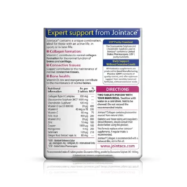 Vitabiotics Jointace Collagen 30 Tablets لصحة المفاصل والغضاريف