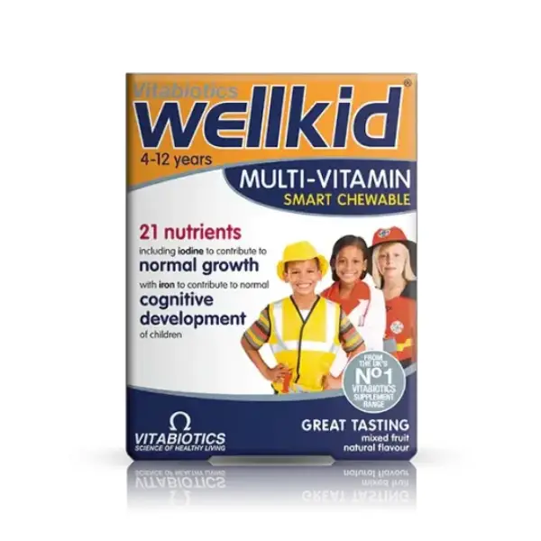 Vitabiotics Wellkid Multi-Vitamin Smart Chewable - 30 Tablets ويلكيد مالتي فيتامين للمضغ لتعزيز نمو الأطفال