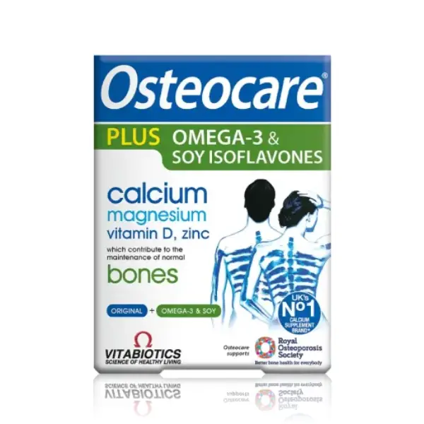 Vitabiotics Osteocare Plus Omega-3 & Soyisoflavones 84 Tablets/Capsules  للعظام