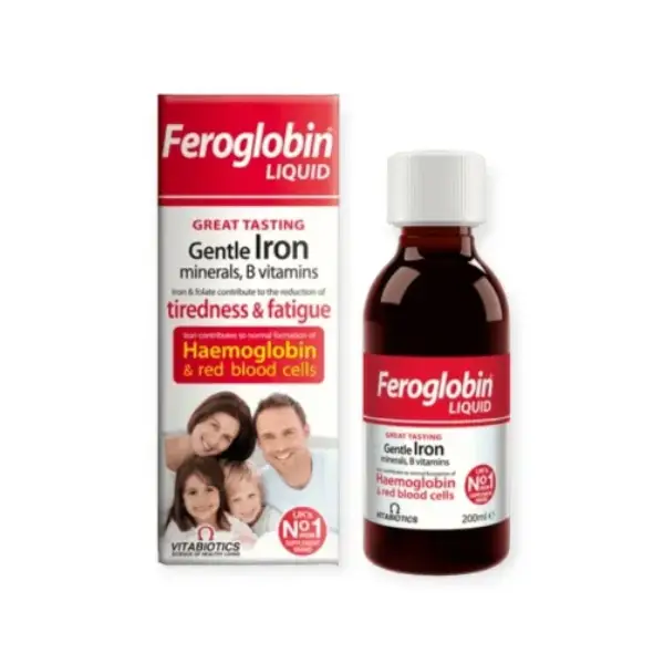 Vitabiotics Feroglobin B12 Liquid 200 ml فيروجلوبين شراب المكمل الأمثل لعلاج الضعف العام