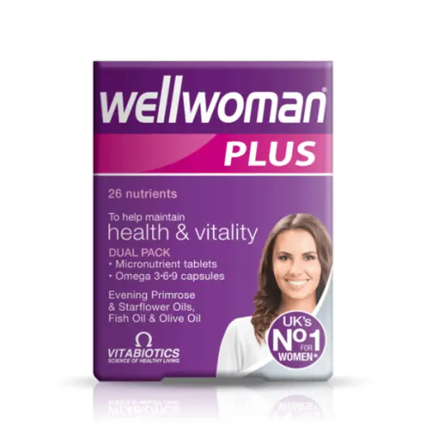 Vitabiotics Wellwoman Plus Omega 3,6,9 - 56 Tablets/Capsules كبسولات لتعزيز صحة الجسم