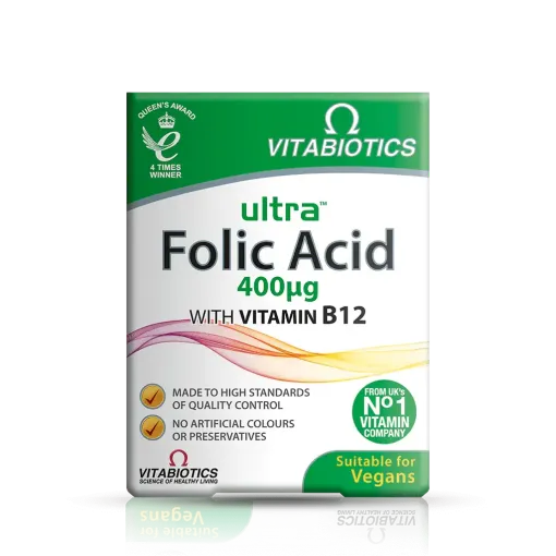 Vitabiotics Ultra Folic Acid 400 ug with Vitamin B12, 60 Tablets