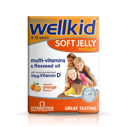 Vitabiotics Wellkied Soft Gelly 30 Pastiles ويلكيد سوفت جيلي باستيل فيتامينات للمضغ لدعم نمو الأطفال