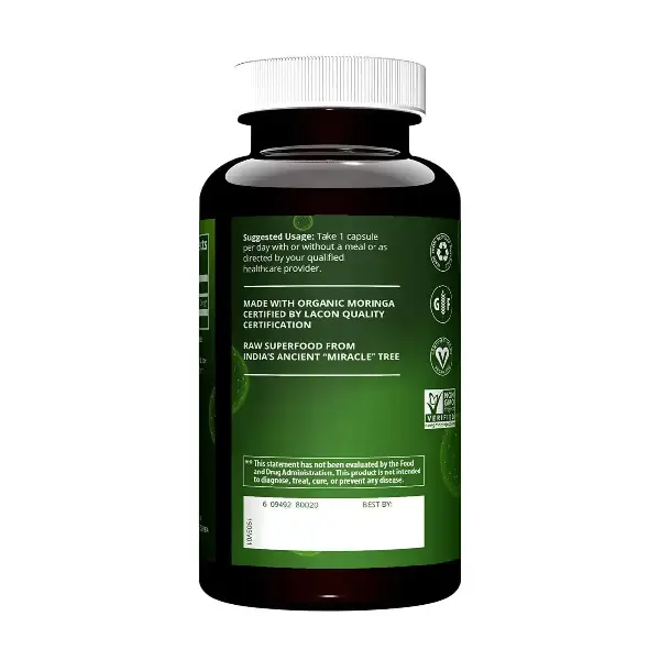 MRM Moringa Leaf 60 Vegan Capsules مكمل غذائي من أوراق المورينجا لدعم الجسم