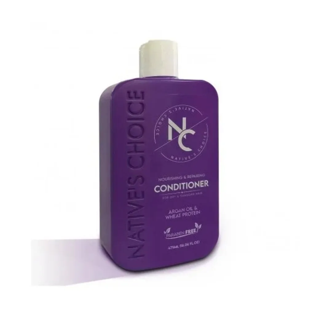 Natives Choice Conditioner With Argan Oil & Wheat Protein 475 ml بلسم زيت الأرجان وبروتين القمح لتغذية وترطيب الشعر الجاف والتالف