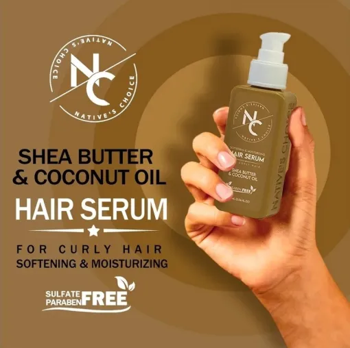 Natives Choice Hair Serum Curly Shea Butter & Coconut Oil 90 ml سيرم زبدة الشيا وزيت جوز الهند لتغذية الشعر المجعد