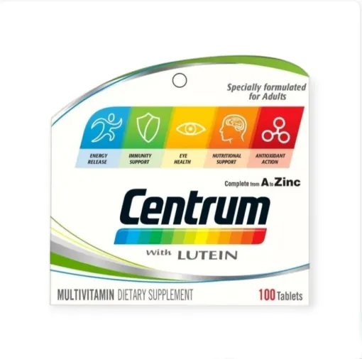 Centrum With Lutein 100 Tablets سنترم مع اللوتين لعلاج نقص الفيتامينات المعدنية