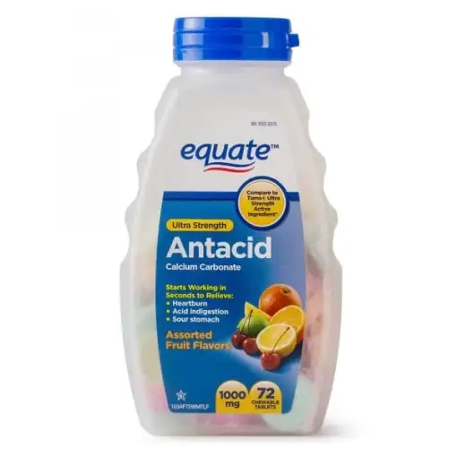 Equate Antacid Ultra Strength Tablets ايكويت أقراص للمضغ 1000 مجم مضاد للحموضة