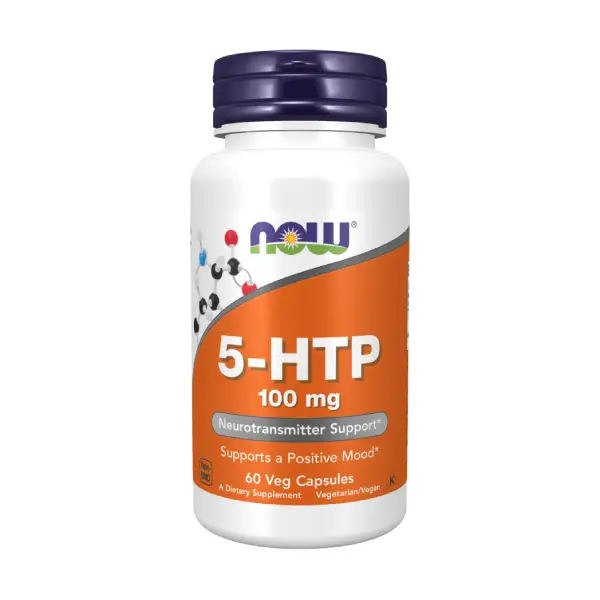 NOW® 5-HTP 100 MG 60 veg Capsules كبسولات هيدروكسي تريبتوفان علاج مضاد للاكتئاب