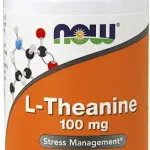 NOW® L-Theanine 100 mg with Decaf Green Tea 90 Veg Capsules للتحكم في الإجهاد ويعزز الإسترخاء