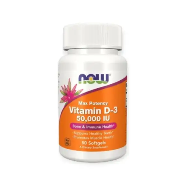 NOW Vitamin D-3  50,000 IU Softgels, 50 Softgels