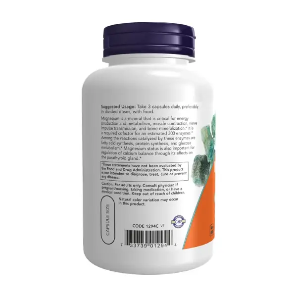 Now Magnesium Citrate 120 Veg Capsules 400 mg مكمل غذائي لدعم إنتاج الطاقة