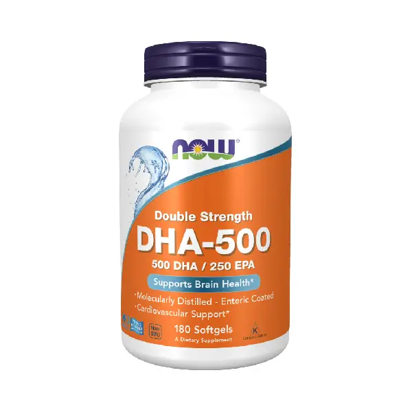 NOW® DHA 500 180 Softgels لدعم صحة المخ والقلب