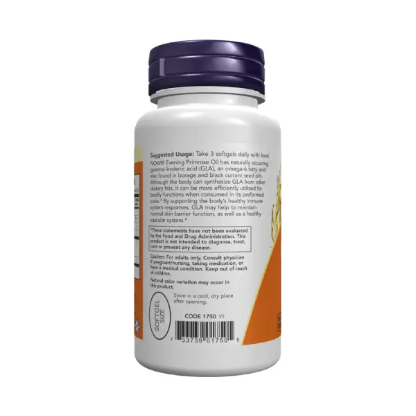 Now Foods Evening Primrose Oil 500 mg 100 Softgels كبسولات زيت زهرة الربيع المسائية لصحة البشرة