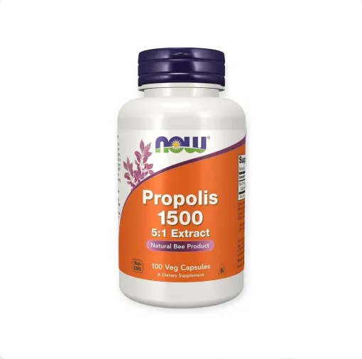 NOW Propolis 1500 mg 100 Veg Capsules مكمل غذائي من صمغ النحل