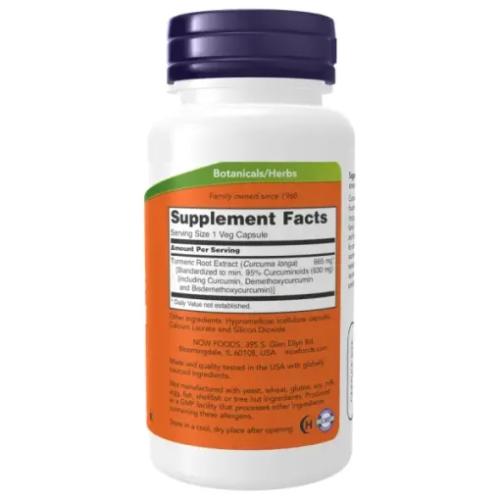 NOW Foods Turmeric Curcumin 60 Veg Capsules