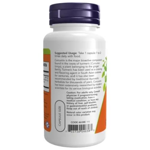 NOW Foods Turmeric Curcumin 60 Veg Capsules