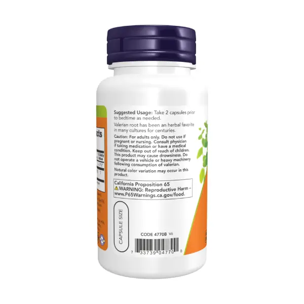 Now Valerian Root 500mg 100 Veg Capsules مكمل حشيشة الهر لعلاج إضطرابات النوم