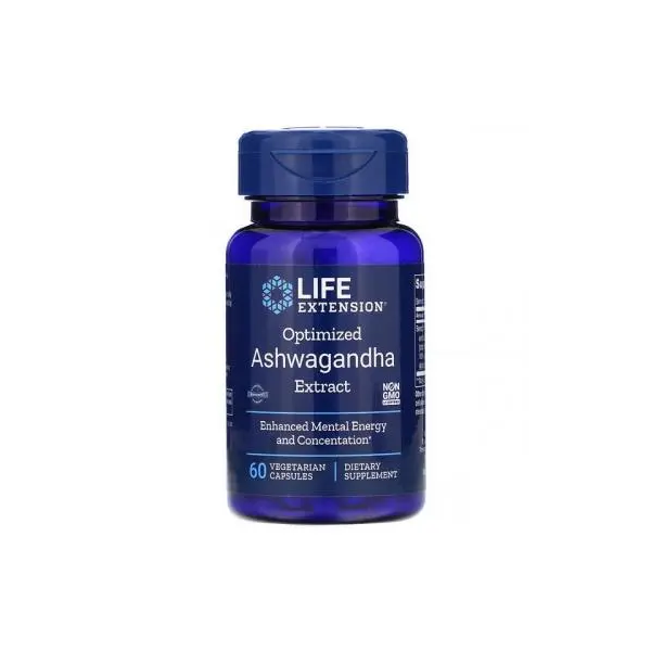 Life Extension, Optimized Ashwagandha Extract, 60 Vegetarian Capsules أشواجاندا، لدعم وظيفة الدماغ واستجابة الإجهاد الصحي والرفاهية العامة