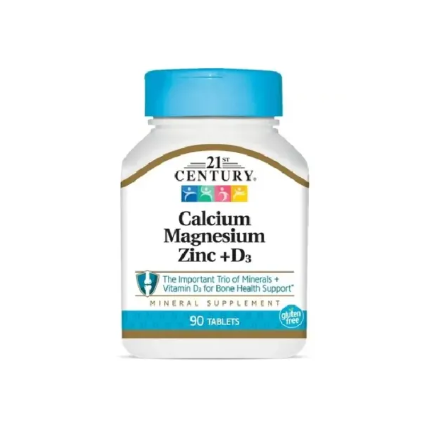 ST CENTURY Calcium Magnesium Zinc +D3 90 Tablets مكمل الكالسيوم والمغنيسيوم والزنك