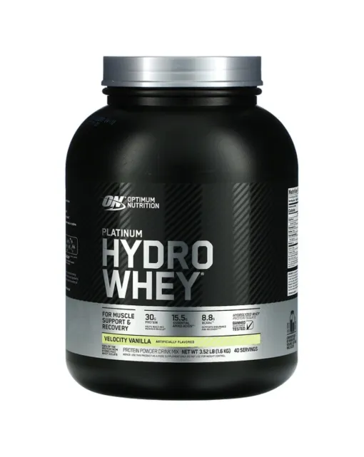 Optimum Nutrition Platinum Hydro Whey, Velocity Vanilla, 3.52 lb (1.6 kg) مسحوق البروتين بنكهة الفانيليا السريعة