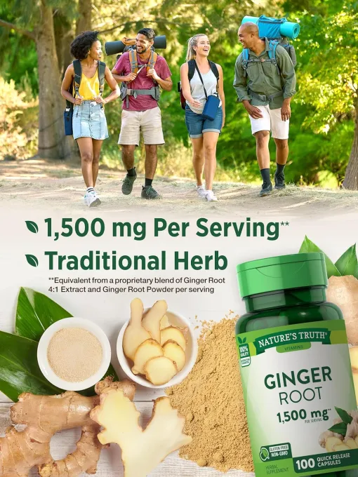 Nature’s Truth Ginger Root 1,500mg 100 Capsules مكمل غذائي جذور الزنجبيل