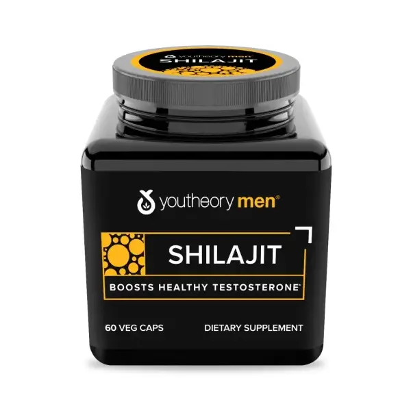 Youtheory Shilajit for Men 60 Veg Capsules شيلاجيت لدعم الصحة الإنجابية للرجال