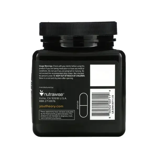 Youtheory Shilajit for Men 60 Veg Capsules شيلاجيت لدعم الصحة الإنجابية للرجال