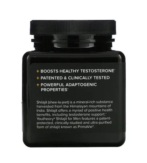 Youtheory Shilajit for Men 60 Veg Capsules شيلاجيت لدعم الصحة الإنجابية للرجال