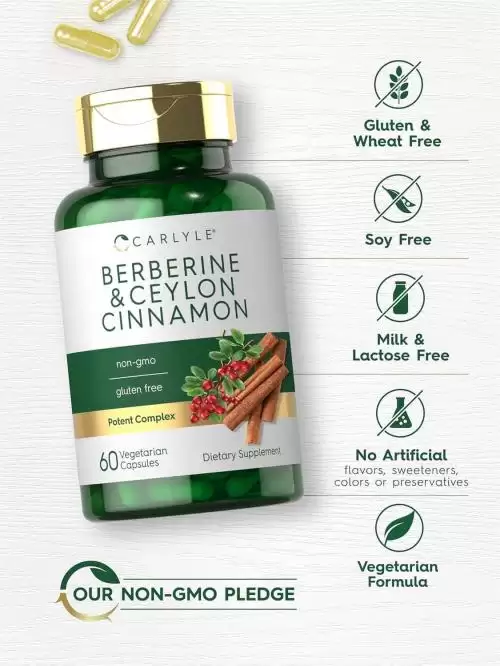 Carlyle Berberine & Ceylon Cinnamon 2000mg 60 Capsules بربارين