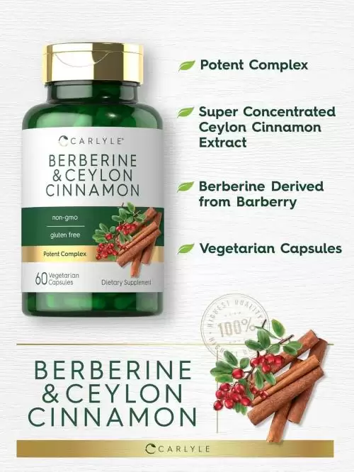 Carlyle Berberine & Ceylon Cinnamon 2000mg 60 Capsules بربارين